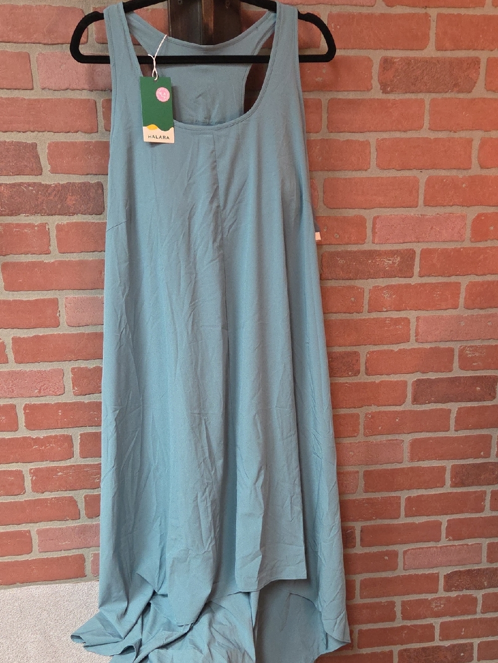 HALARA Racerback Maxi Dress in Dusty Teal Blue 3x